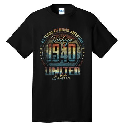 Vintage 1940 Limited Edition 83 Year Old 83rd Birthday Tall T-Shirt