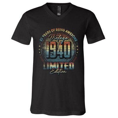 Vintage 1940 Limited Edition 83 Year Old 83rd Birthday V-Neck T-Shirt