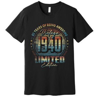 Vintage 1940 Limited Edition 83 Year Old 83rd Birthday Premium T-Shirt