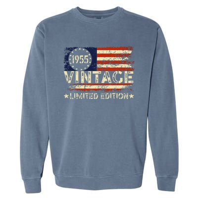 Vintage 1955 Limited Edition 68 Year Old Gifts 68th Birthday Garment-Dyed Sweatshirt