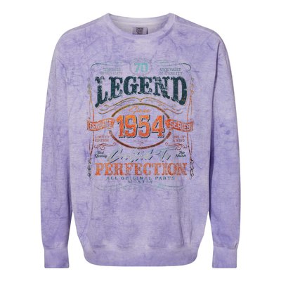 Vintage 1954 Limited Edition 70 Year Old 70th Birthday Colorblast Crewneck Sweatshirt