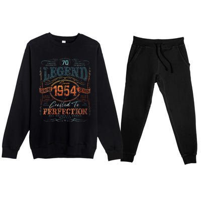 Vintage 1954 Limited Edition 70 Year Old 70th Birthday Premium Crewneck Sweatsuit Set