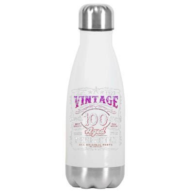 Vintage 1923 Limited Edition 100 Year Old 100th Birthday Love Stainless Steel Insulated Water Bottle