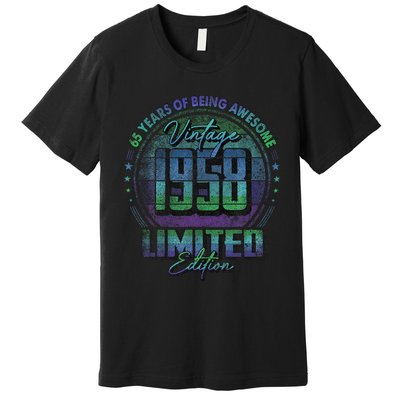 Vintage 1958 Limited Edition 65 Year Old 65th Birthday Premium T-Shirt