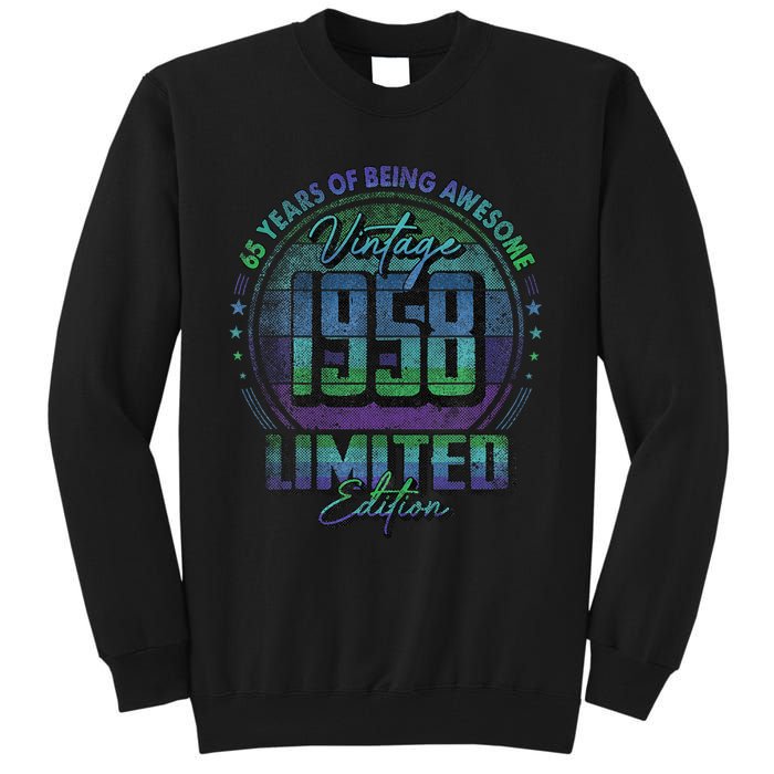 Vintage 1958 Limited Edition 65 Year Old 65th Birthday Tall Sweatshirt