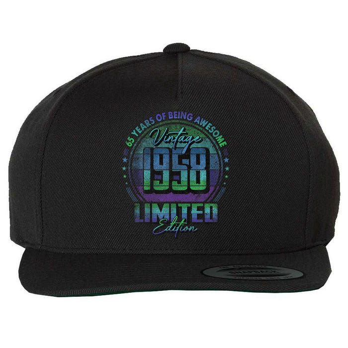 Vintage 1958 Limited Edition 65 Year Old 65th Birthday Wool Snapback Cap