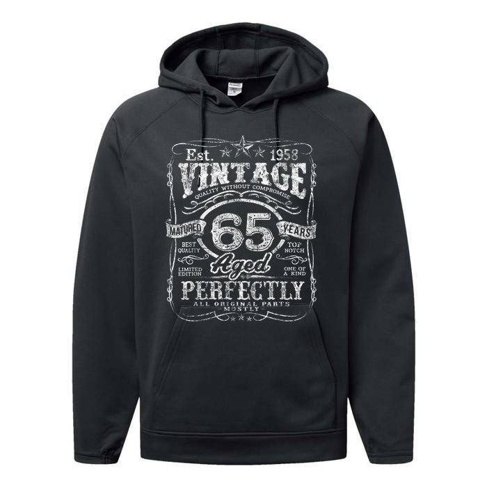 Vintage 1958 Limited Edition 65 year old 65th Birthday  Performance Fleece Hoodie