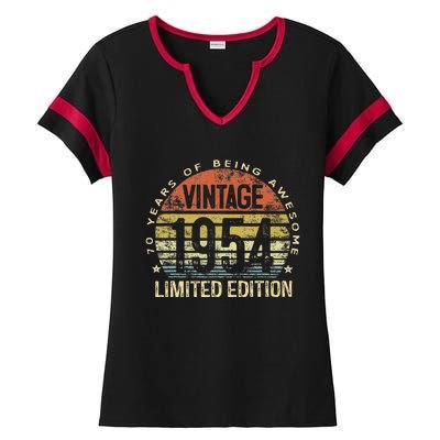 Vintage 1954 Limited Edition 70th Birthday Ladies Halftime Notch Neck Tee