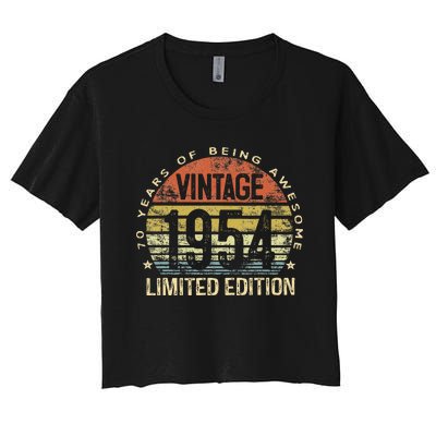 Vintage 1954 Limited Edition 70th Birthday Women's Crop Top Tee