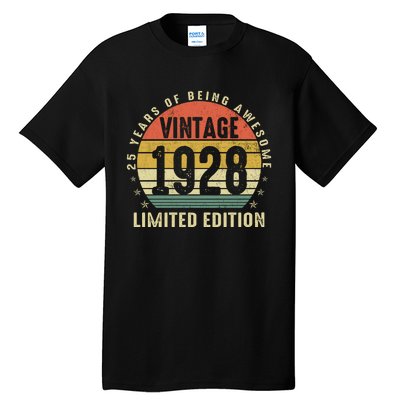 Vintage 1928 Limited Edition 95 Year Old Gifts 95th Birthday Tall T-Shirt