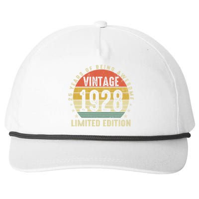 Vintage 1928 Limited Edition 95 Year Old Gifts 95th Birthday Snapback Five-Panel Rope Hat