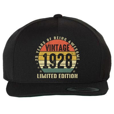 Vintage 1928 Limited Edition 95 Year Old Gifts 95th Birthday Wool Snapback Cap