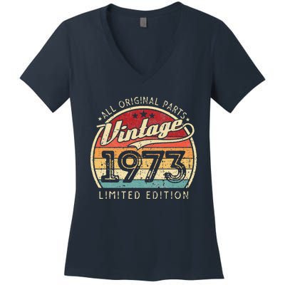 Vintage 1973 Limited Edition 49 Years Old 49th Birthday Women's V-Neck T-Shirt