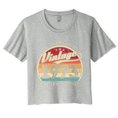 Vintage 1973 Limited Edition 49 Years Old 49th Birthday Women's Crop Top Tee