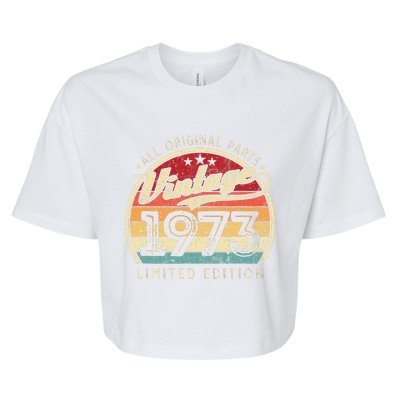 Vintage 1973 Limited Edition 49 Years Old 49th Birthday Bella+Canvas Jersey Crop Tee