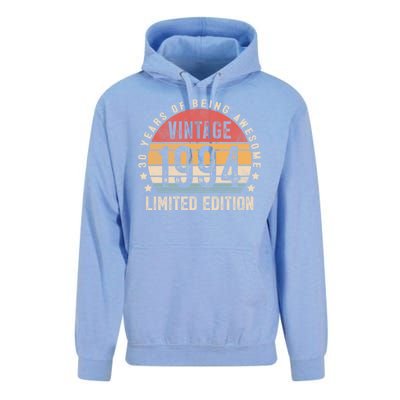 Vintage 1994 Limited Edition 30 Year Old Gifts 30th Birthday Unisex Surf Hoodie