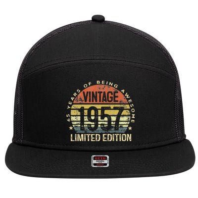 Vintage 1957 Limited Edition 66 Year Old Gifts 66th Birthday 7 Panel Mesh Trucker Snapback Hat