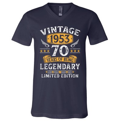 Vintage 1953 Limited Edition 70 Year Old Birthday Gifts V-Neck T-Shirt