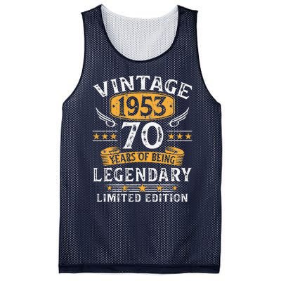 Vintage 1953 Limited Edition 70 Year Old Birthday Gifts Mesh Reversible Basketball Jersey Tank