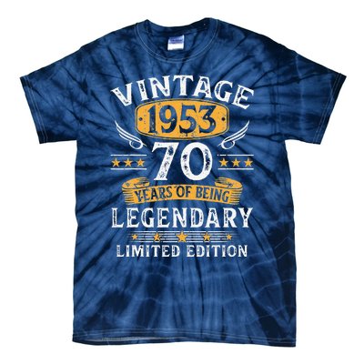 Vintage 1953 Limited Edition 70 Year Old Birthday Gifts Tie-Dye T-Shirt