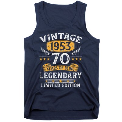 Vintage 1953 Limited Edition 70 Year Old Birthday Gifts Tank Top