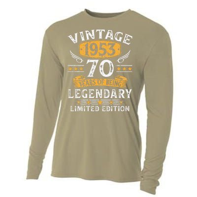 Vintage 1953 Limited Edition 70 Year Old Birthday Gifts Cooling Performance Long Sleeve Crew