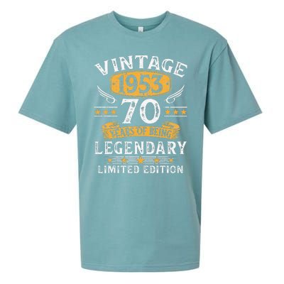 Vintage 1953 Limited Edition 70 Year Old Birthday Gifts Sueded Cloud Jersey T-Shirt