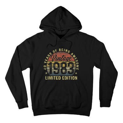 Vintage 1983 Limited Edition 40 Year Old Gifts 40th Birthday Tall Hoodie