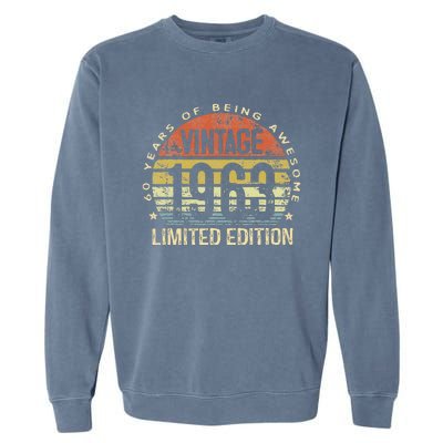 Vintage 1963 Limited Edition 60 Year Old Gifts 60th Birthday Garment-Dyed Sweatshirt