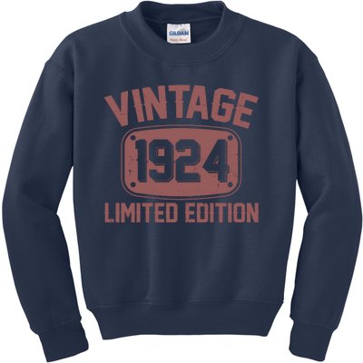 Vintage 1924 Limited Edition 100th Birthday Kids Sweatshirt