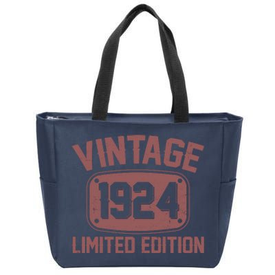 Vintage 1924 Limited Edition 100th Birthday Zip Tote Bag