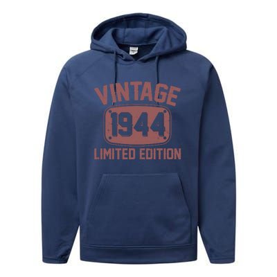 Vintage 1944 Limited Edition 80th Birthday Performance Fleece Hoodie