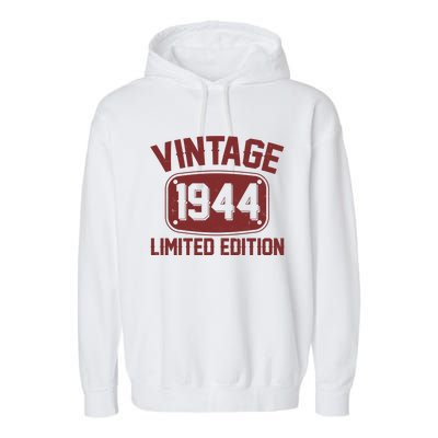 Vintage 1944 Limited Edition 80th Birthday Garment-Dyed Fleece Hoodie