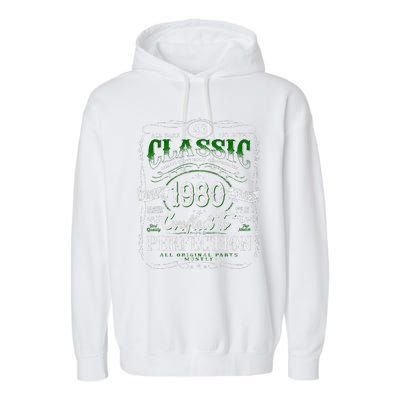 Vintage 1980 Limited Edition 43 Year Old 43rd Birthday Garment-Dyed Fleece Hoodie