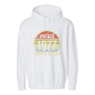 Vintage 1977 Limited Edition 46 Year Old Gifts 46th Birthday Garment-Dyed Fleece Hoodie