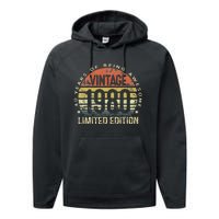 Vintage 1980 Limited Edition 43 Year Old Gifts 43th Birthday Performance Fleece Hoodie