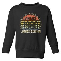 Vintage 1980 Limited Edition 43 Year Old Gifts 43th Birthday Toddler Sweatshirt