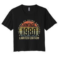 Vintage 1980 Limited Edition 43 Year Old Gifts 43th Birthday Women's Crop Top Tee