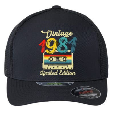 Vintage 1981 Limited Edition Birthday Cassette Tape 1981 Flexfit Unipanel Trucker Cap