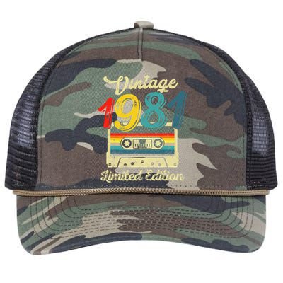 Vintage 1981 Limited Edition Birthday Cassette Tape 1981 Retro Rope Trucker Hat Cap