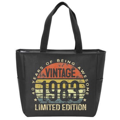 Vintage 1983 Limited Edition 40 Year Old Gifts 40th Birthday Zip Tote Bag