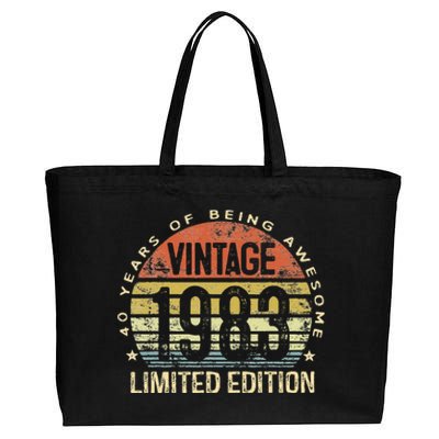 Vintage 1983 Limited Edition 40 Year Old Gifts 40th Birthday Cotton Canvas Jumbo Tote