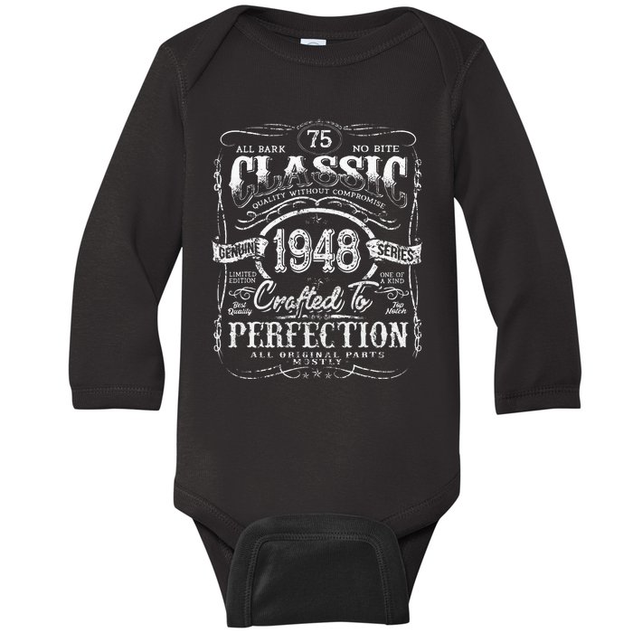 Vintage 1948 Limited Edition 75 Year old 75th Birthday Baby Long Sleeve Bodysuit