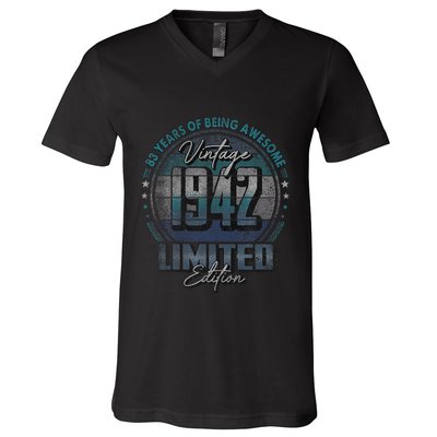 Vintage 1942 Limited Edition 83 Year Old 83rd Birthday V-Neck T-Shirt