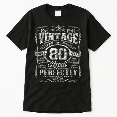 Vintage 1944 Limited Edition 80 Year Old 80th Birthday Tall T-Shirt