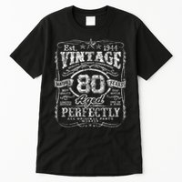 Vintage 1944 Limited Edition 80 Year Old 80th Birthday Tall T-Shirt