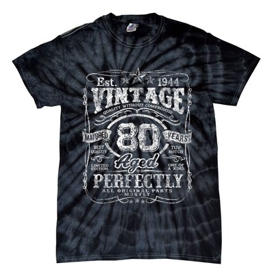 Vintage 1944 Limited Edition 80 Year Old 80th Birthday Tie-Dye T-Shirt
