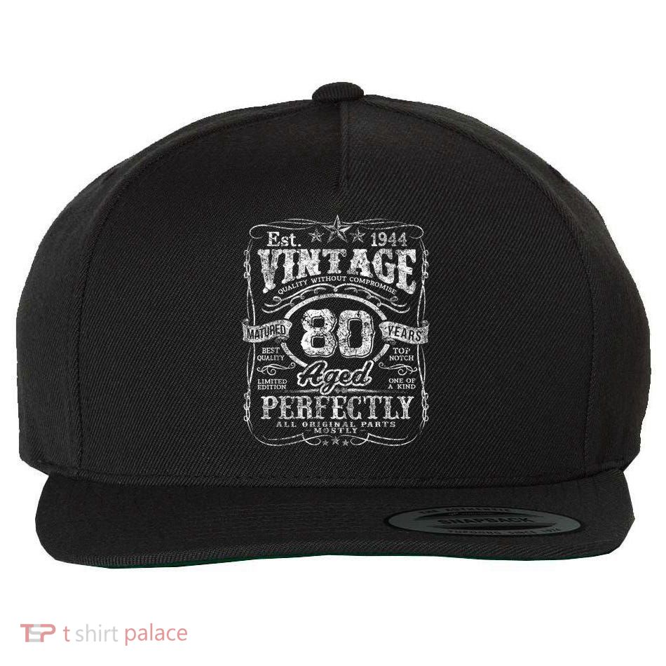 Vintage 1944 Limited Edition 80 Year Old 80th Birthday Wool Snapback Cap