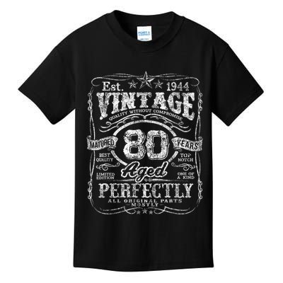 Vintage 1944 Limited Edition 80 Year Old 80th Birthday Kids T-Shirt