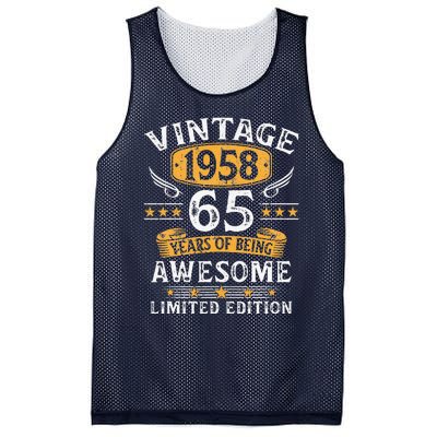 Vintage 1958 Limited Edition 65 Year Old 65th Birthday Gifts Mesh Reversible Basketball Jersey Tank